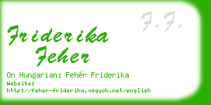 friderika feher business card