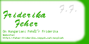 friderika feher business card